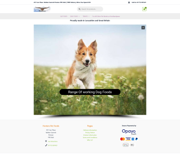 a picture of the hunterspet foods home page